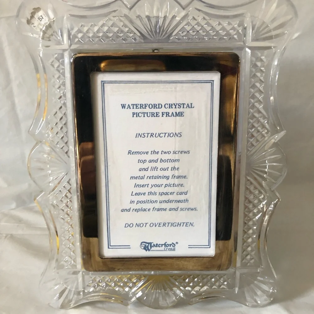 Waterford Victorian ornate lead crystal picture frame new old stock in box